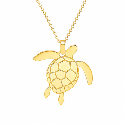 Colgante Tortuga de mar de plata chapada en oro
